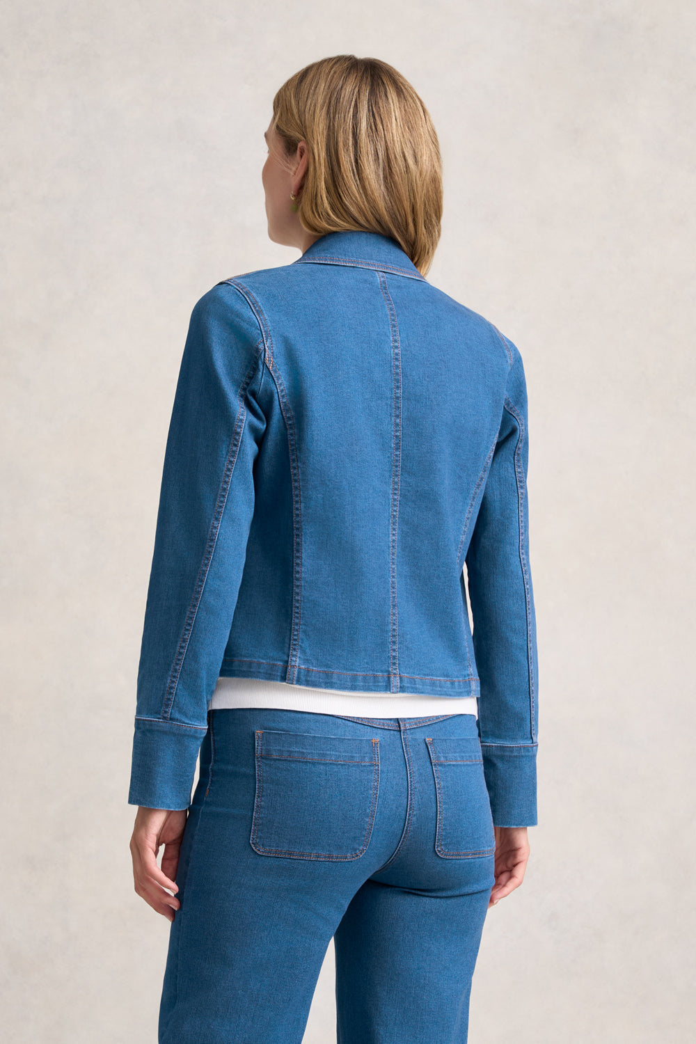 Cropped Denim Jacket - Denim Denim