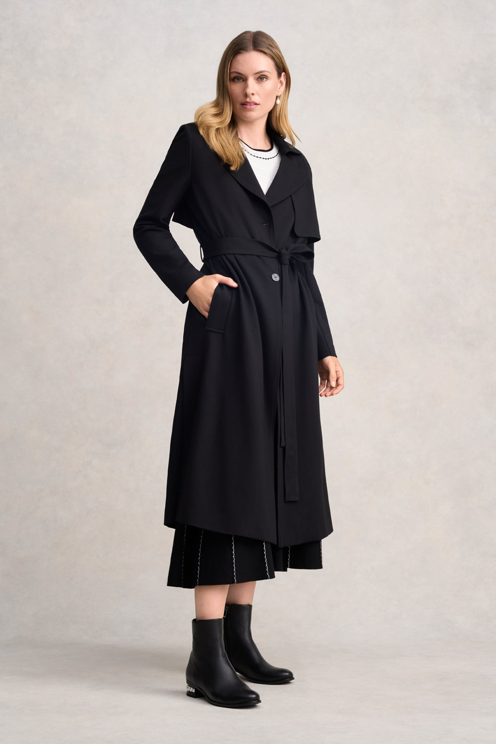 Ponte Trench Coat - Black