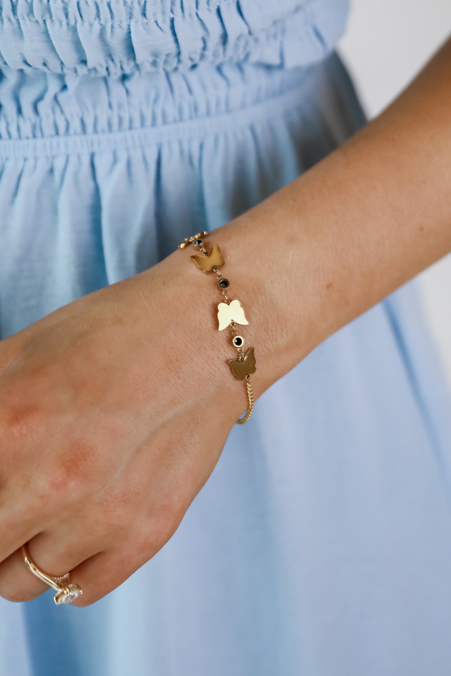 Kaia Gold Butterfly Charm Bracelet