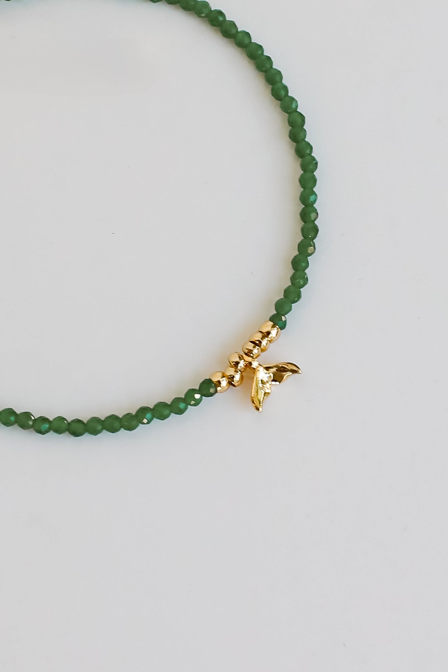 Gemma Green Tail Beaded Bracelet