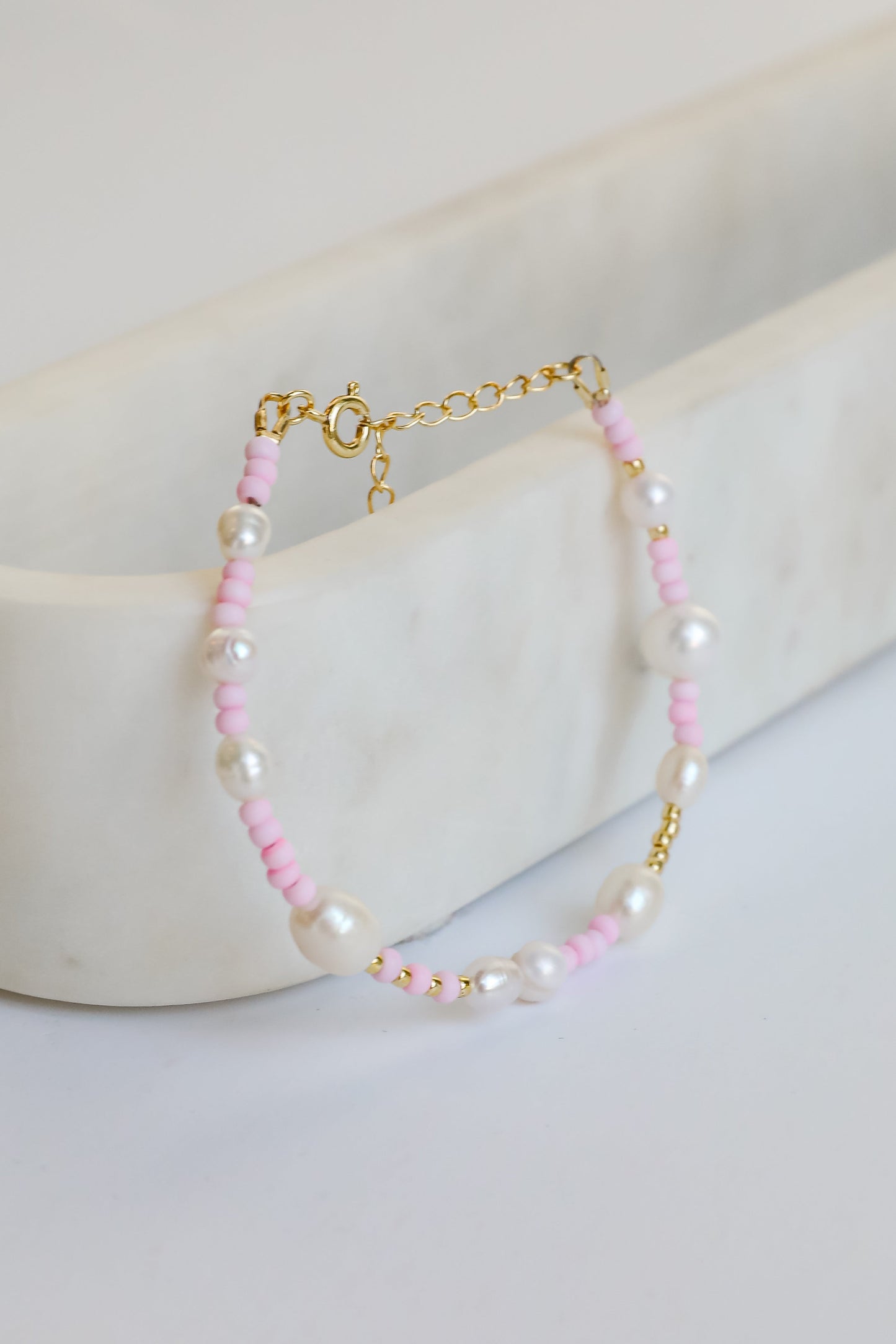 Kayla White Beaded Bracelet