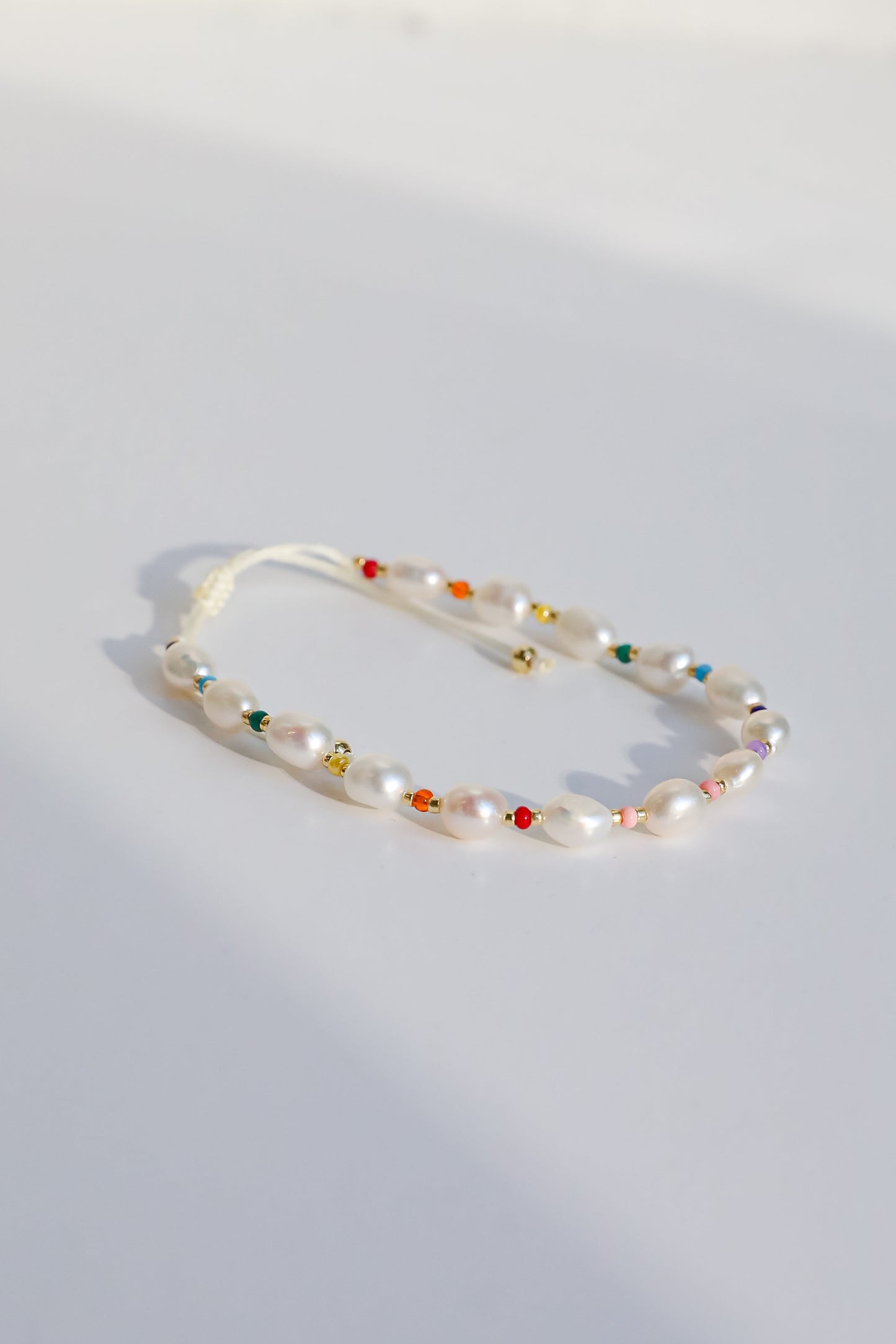 Amber White Pearl Bracelet