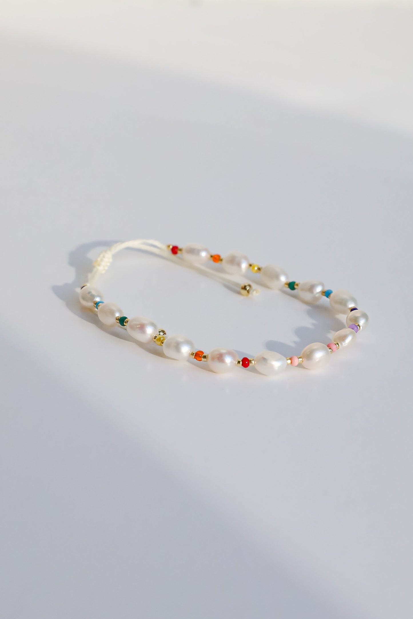 Amber White Pearl Bracelet