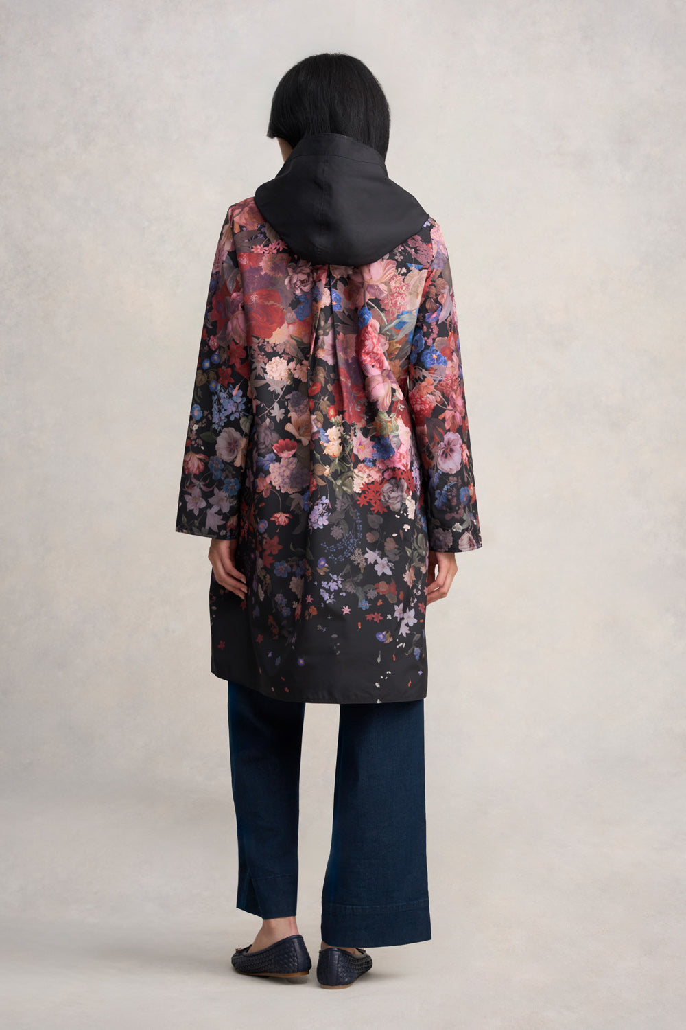 Printed Reversible Raincoat - Midnight Floral