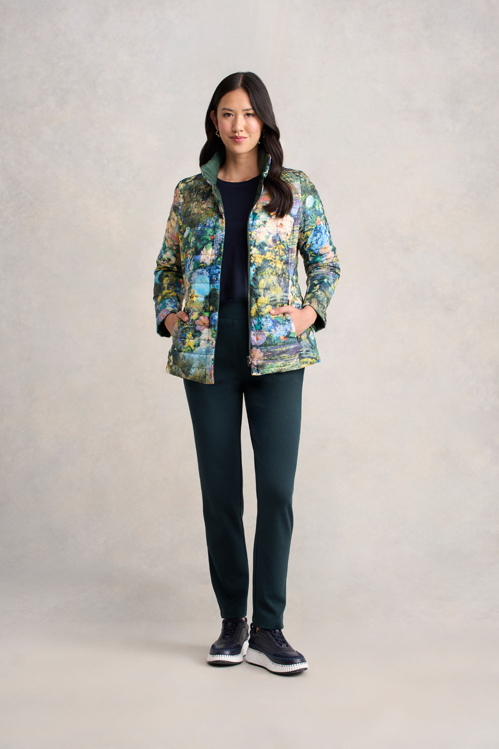 Landscape Puffer Jacket - Monet Garden