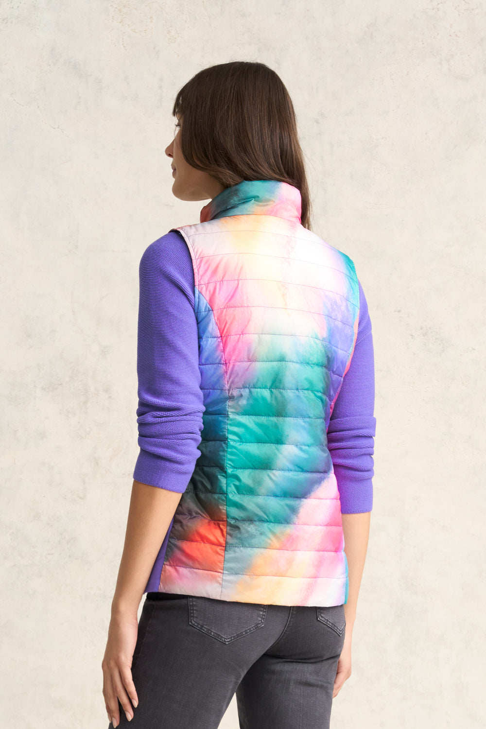 Reversible Puffer Vest - Aurora Print