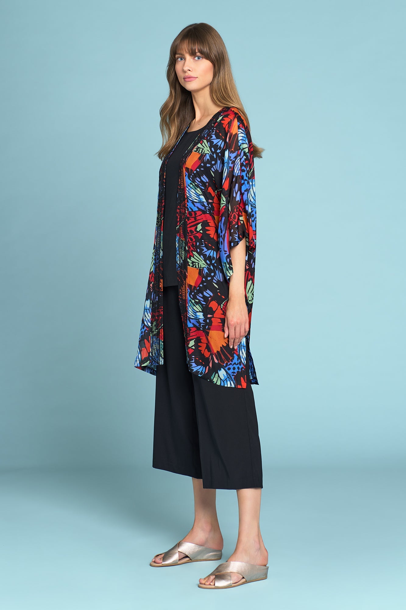 Olivia Newton-John Silk Kimono - Rainbow Butterfly