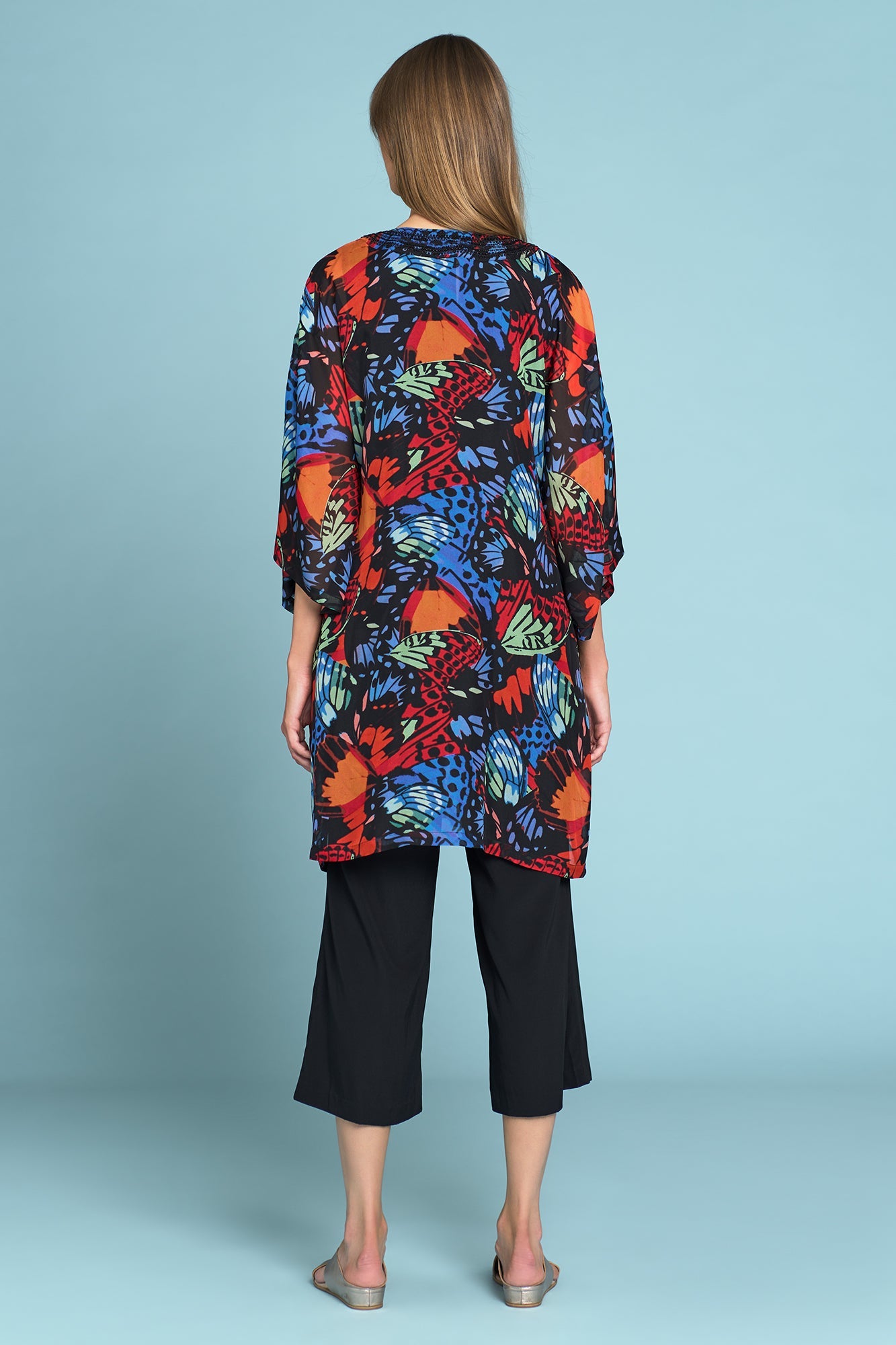 Olivia Newton-John Silk Kimono - Rainbow Butterfly