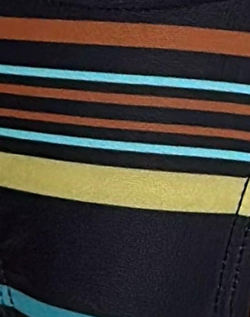 Lentra Bikini Bottom with Beads in Dark Stripe Black and Blue
