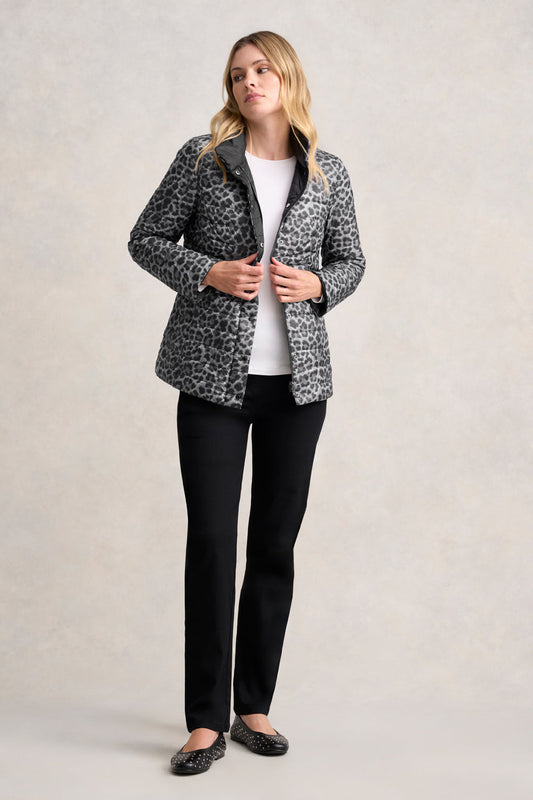 Reversible Puffer Jacket - Black Leopard