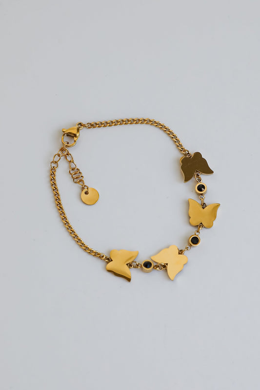 Kaia Gold Butterfly Charm Bracelet
